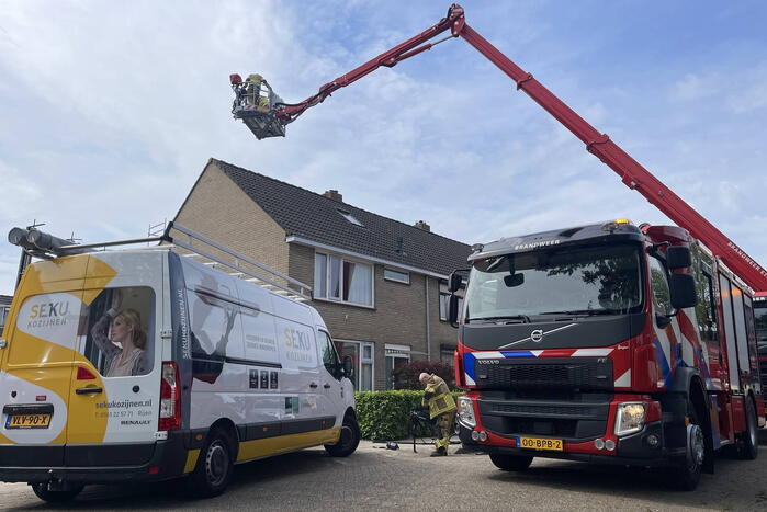 Brand tijdens plaatsen van dakkapel