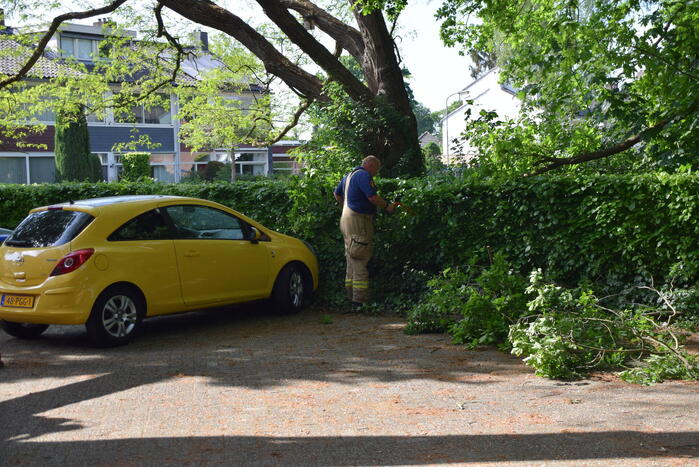 Tak valt op geparkeerde auto
