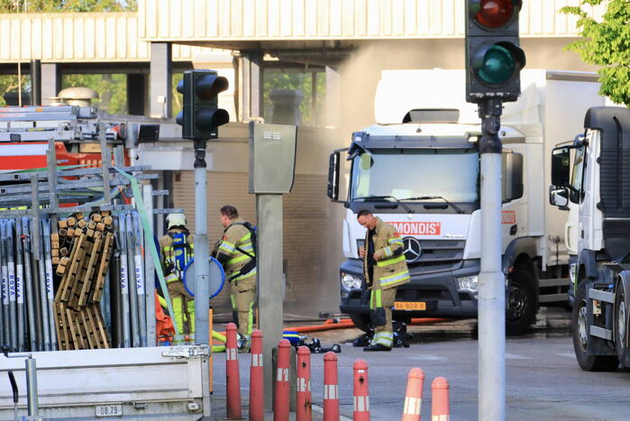 Brand in container met chemisch afval bij Remondis afvalverwerker