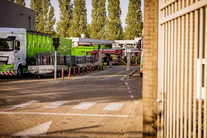 Brand in container met chemisch afval bij Remondis afvalverwerker
