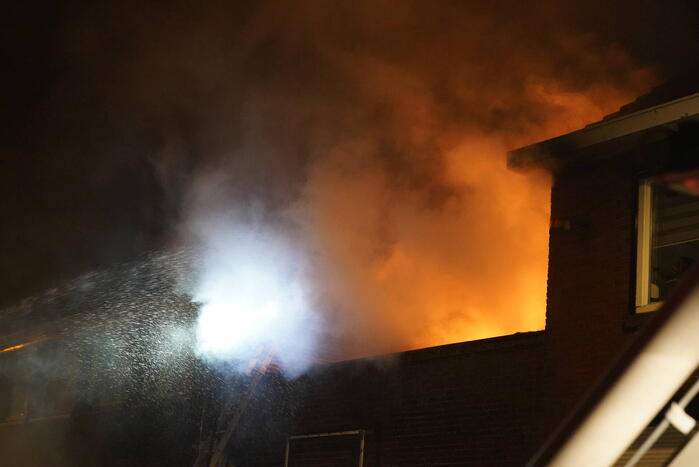 Brandweer redt katten uit woning bij brand