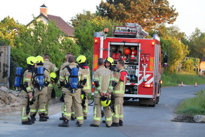 Gasleiding geraakt op bouwterrein
