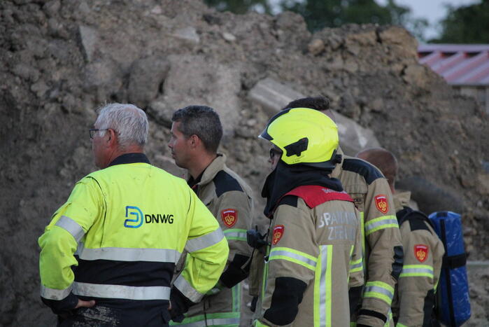 Gasleiding geraakt op bouwterrein