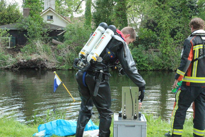 Auto rolt water in na vergeten handrem