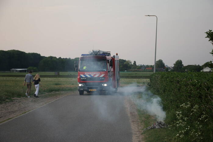 Brandend karton snel geblust