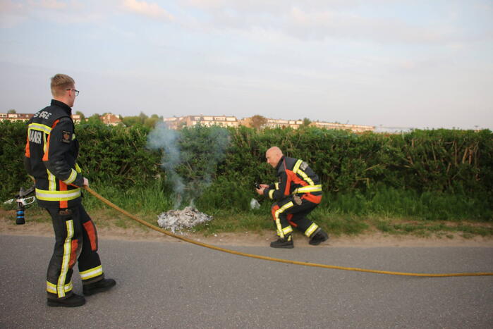 Brandend karton snel geblust