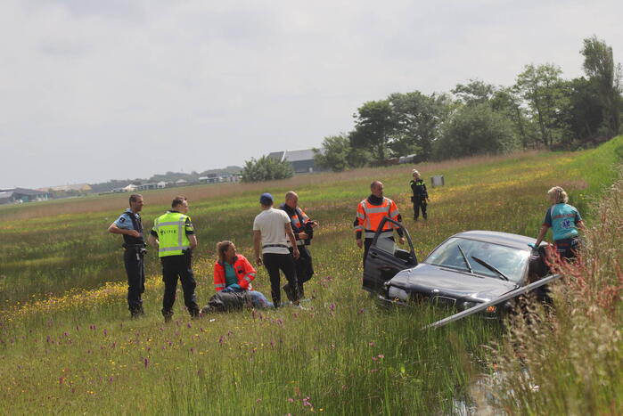 Auto met twee inzittenden belandt in het water