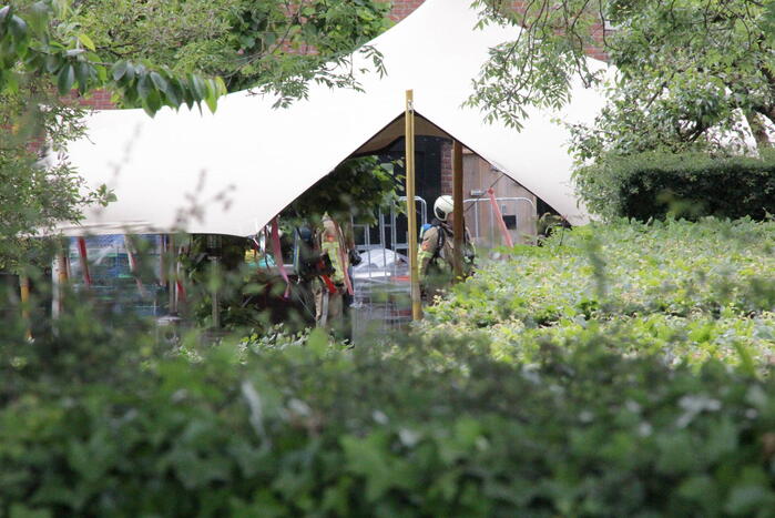 Gaslekkage in tuin van woning