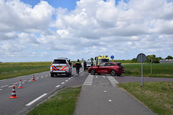 Fietser gewond bij botsing met auto