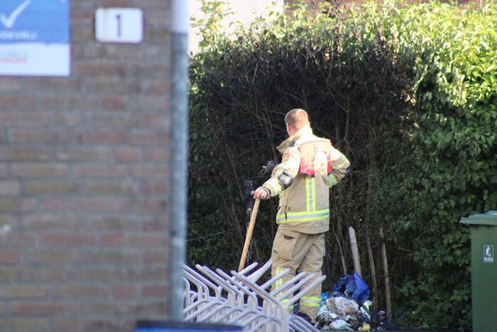 Vuilcontainer verwoest vanwege brand