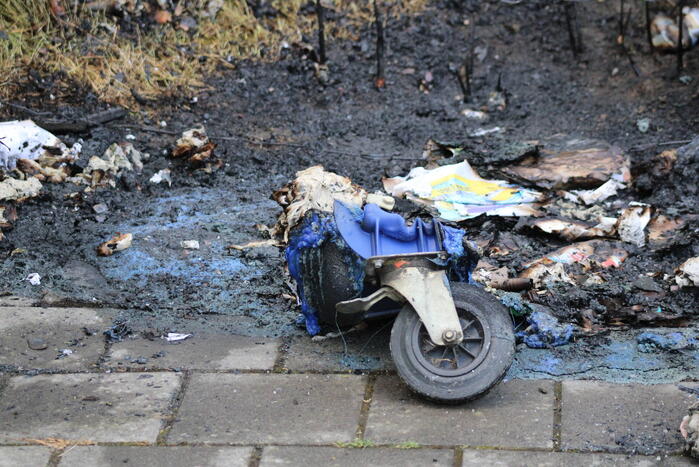 Vuilcontainer verwoest vanwege brand
