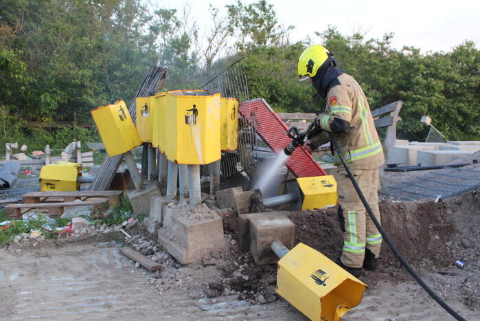 Brandstichting op bouwterrein
