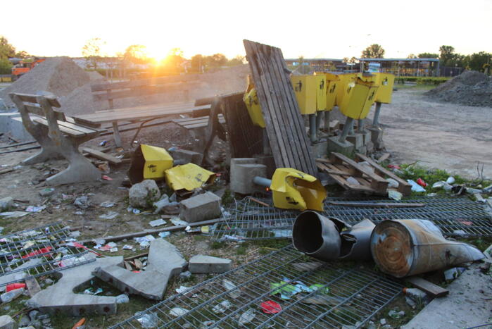 Brandstichting op bouwterrein