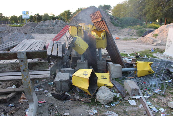 Brandstichting op bouwterrein