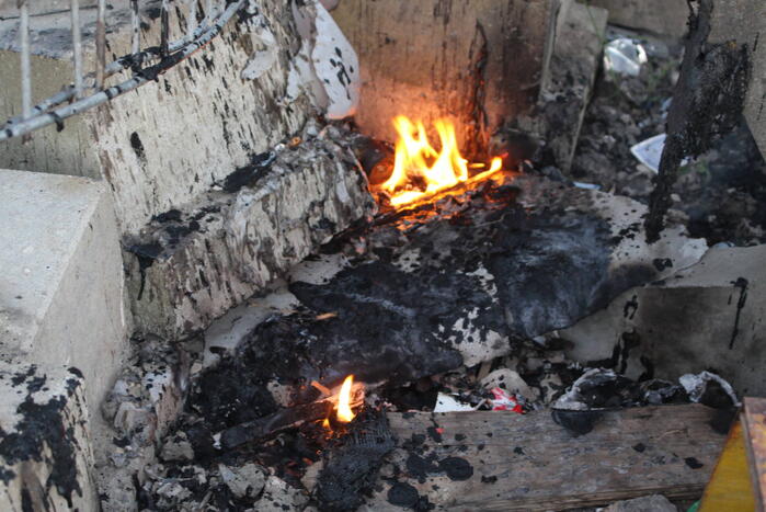 Brandstichting op bouwterrein