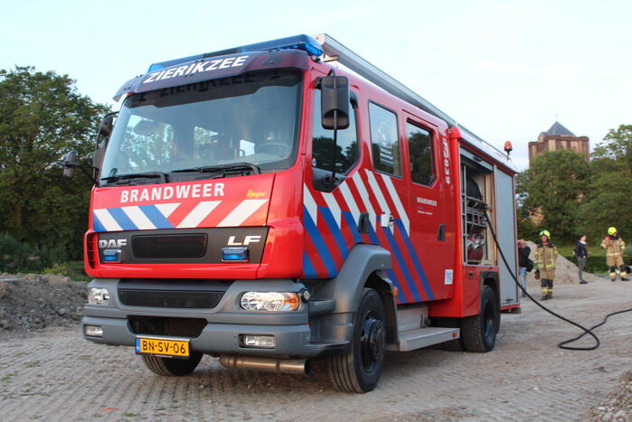 Brandstichting op bouwterrein