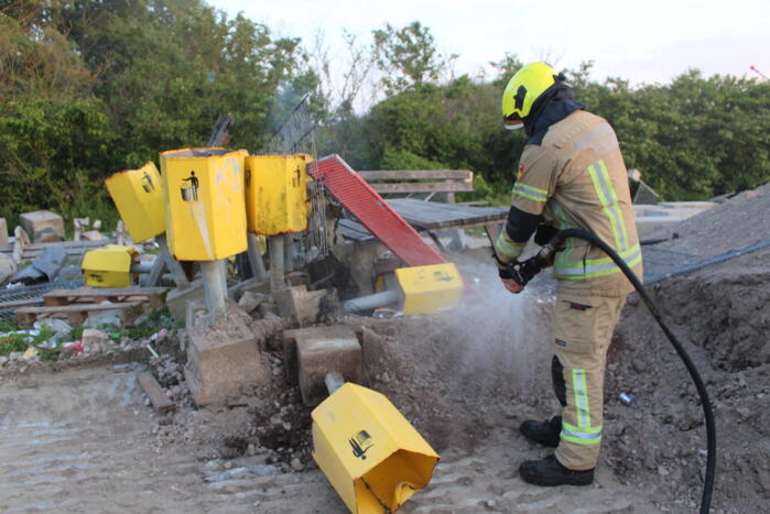 Brandstichting op bouwterrein