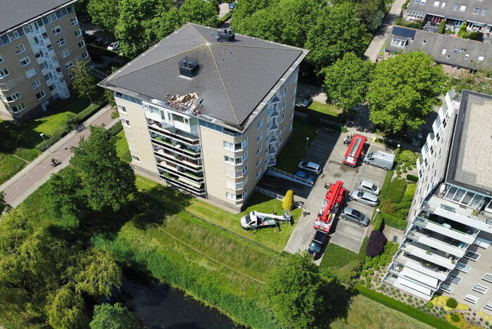 Dakdekker veroorzaakt brand bij werkzaamheden