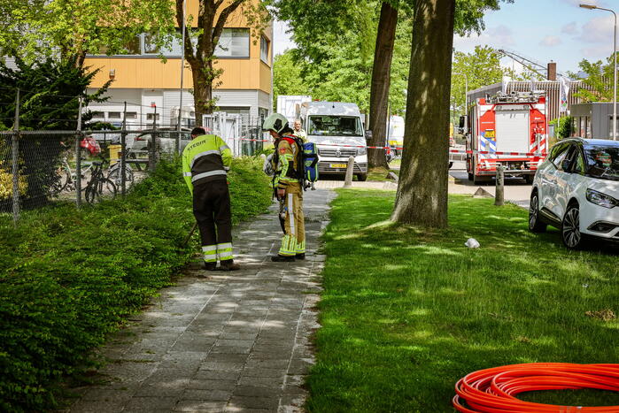 Gasleiding geraakt bij graafwerkzaamheden