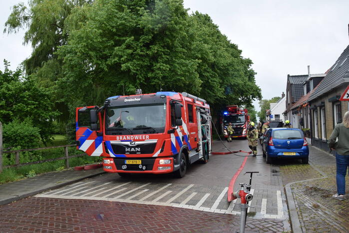 Brand in schoorsteen van woning