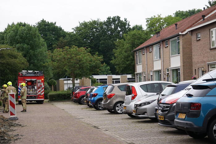 Gasleiding gesprongen bij graafwerkzaamheden