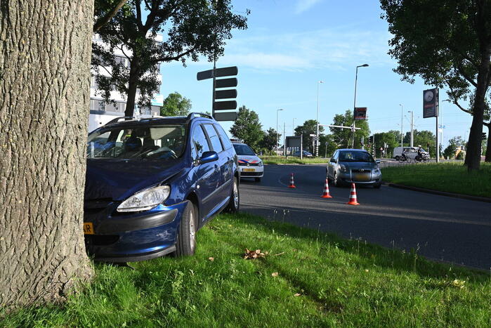 Bestuurder parkeert auto tegen boom en verdwijnt