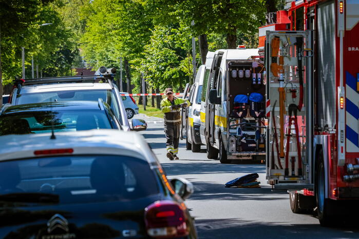 Straat afgezet door gaslekkage