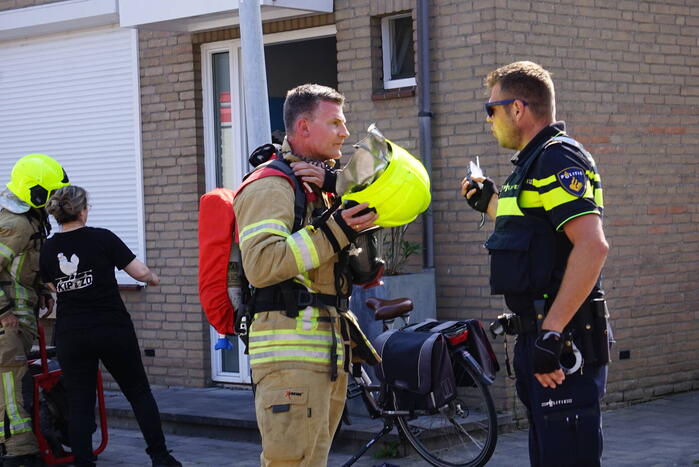 Wasmand gaat in vlammen op