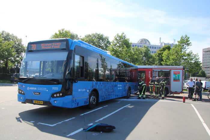 Remmen lijnbus in brand