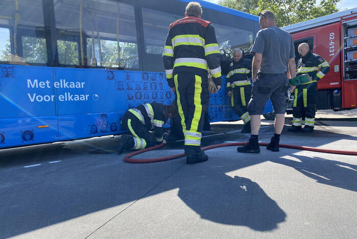 Remmen lijnbus in brand