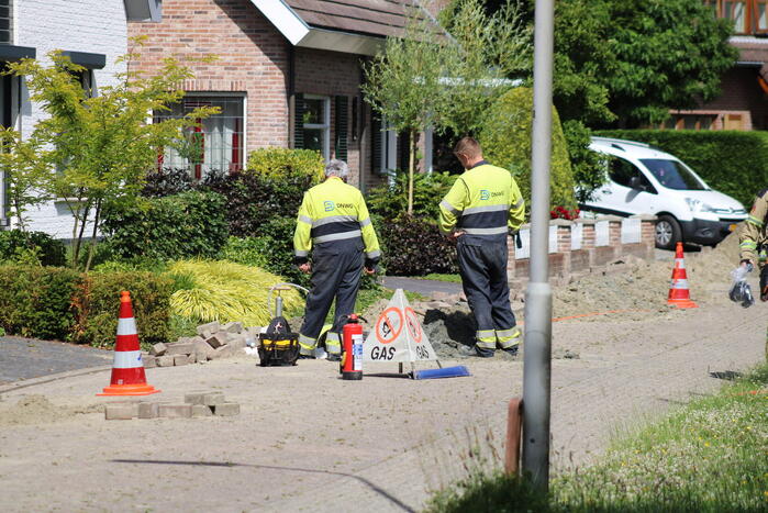 Gaslekkage bij graafwerkzaamheden aanleg glasvezel