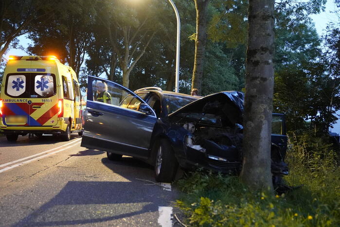 Auto tegen boom