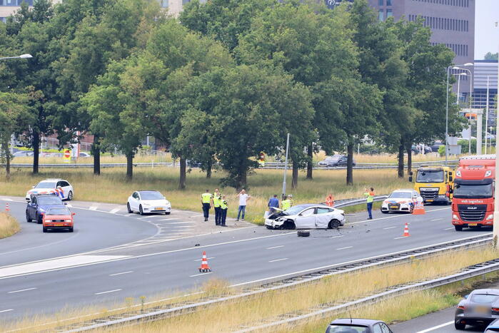 Tesla in de kreukels na botsing