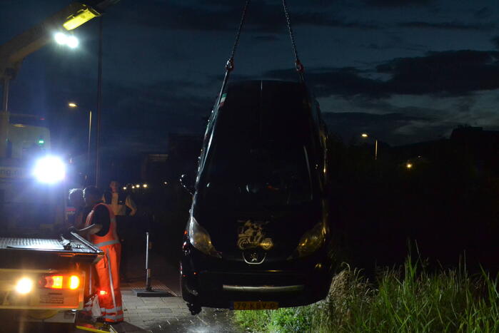 Pizzakoerier belandt in diepe sloot