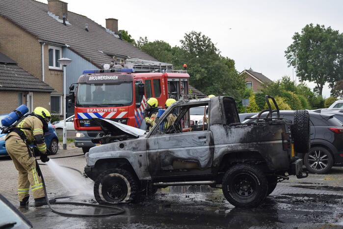 Auto volledig uitgebrand