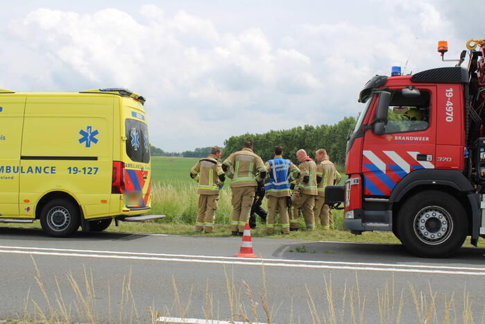 Gewond persoon aangetroffen in weiland
