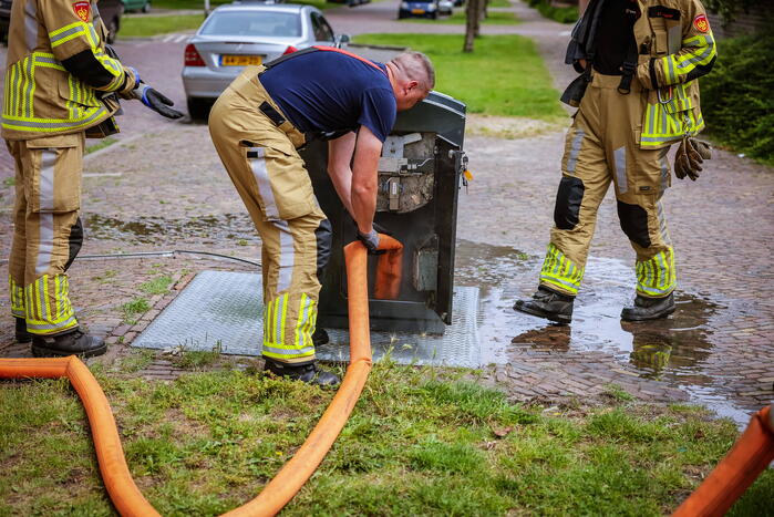Ondergrondse container in brand