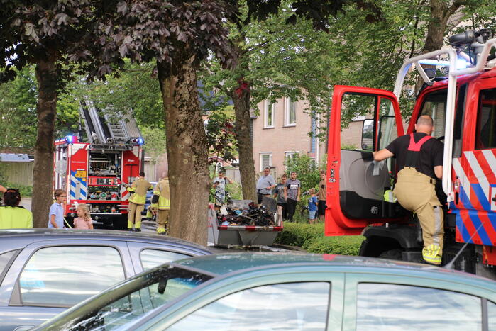 Brand in bouwcontainer met afval