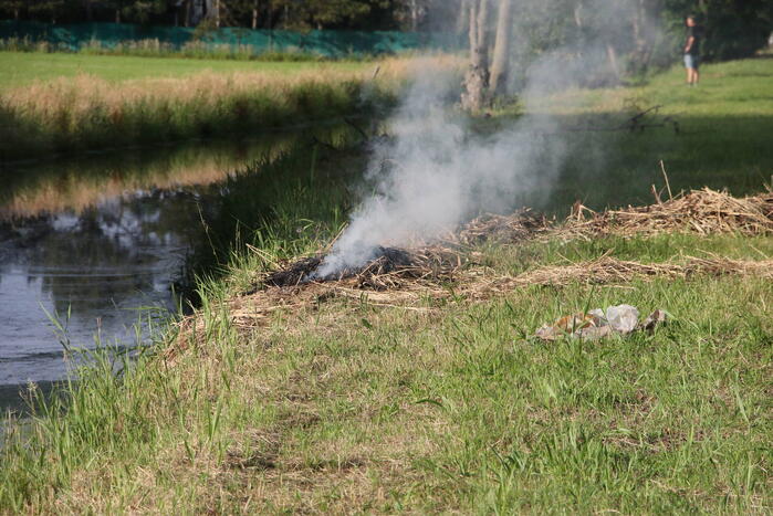 Gemaaid gras in brand