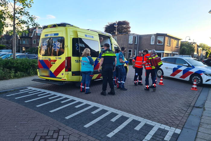 Scooter ten val bij wegversmalling