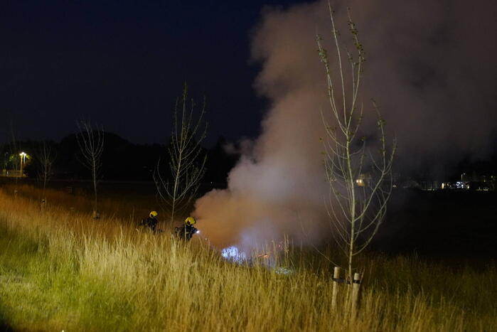 Bermbrand langs de snelweg