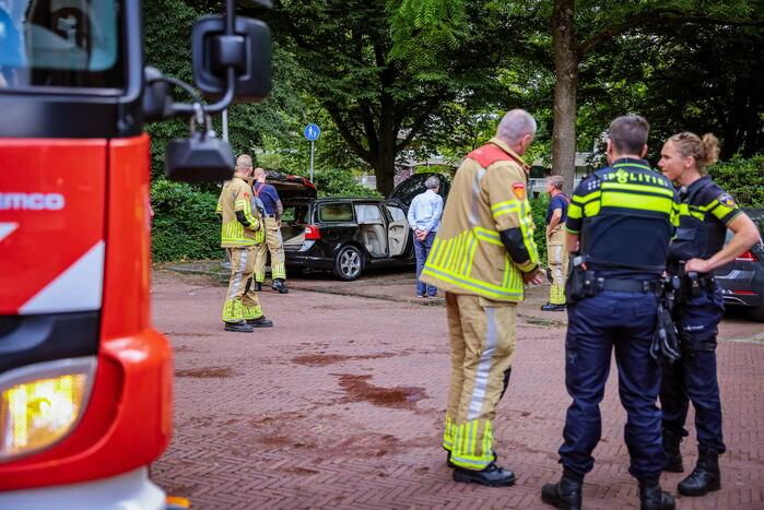 Geparkeerde personwagen vliegt in brand