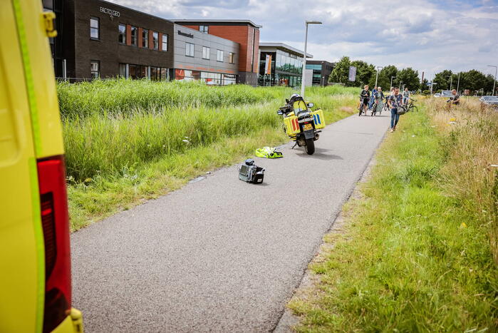 Fietser botst op andere fietser
