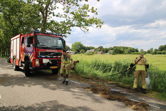Brand in berm snel geblust