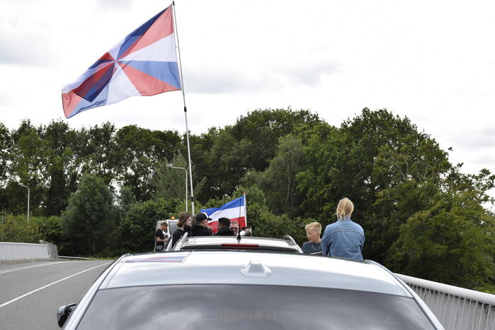 Protestactie op viaduct van snelweg