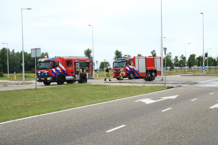 Motor gaat in vlammen op