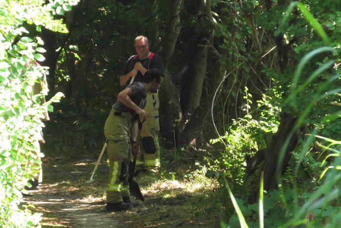 Brand op wandelpad in natuurgebied snel gedoofd