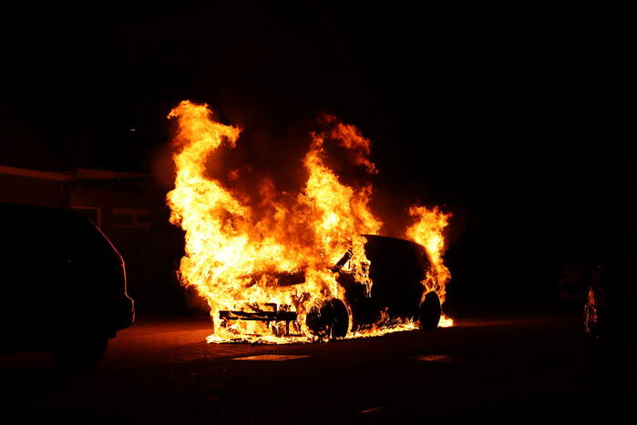 Electrische auto volledig is brand