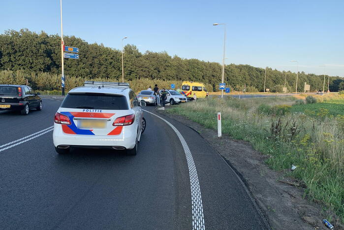 Schade bij ongeval op rotonde