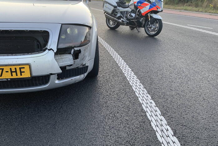 Schade bij ongeval op rotonde